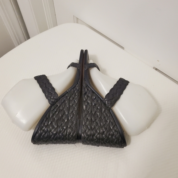 Steven New York "Ardy" Raffia Espadrille Wedge Double Strap Sandals Size 10 - Picture 5 of 14